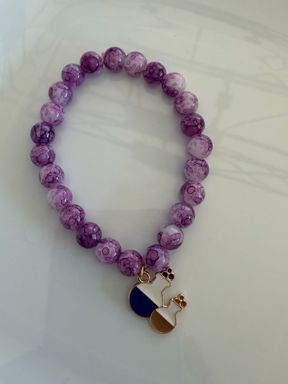 Chemistry Purple Beaded Charm Bracelet Novelty Jewelry